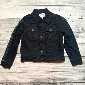 True Religion Black Jean Jacket with Removable Hood